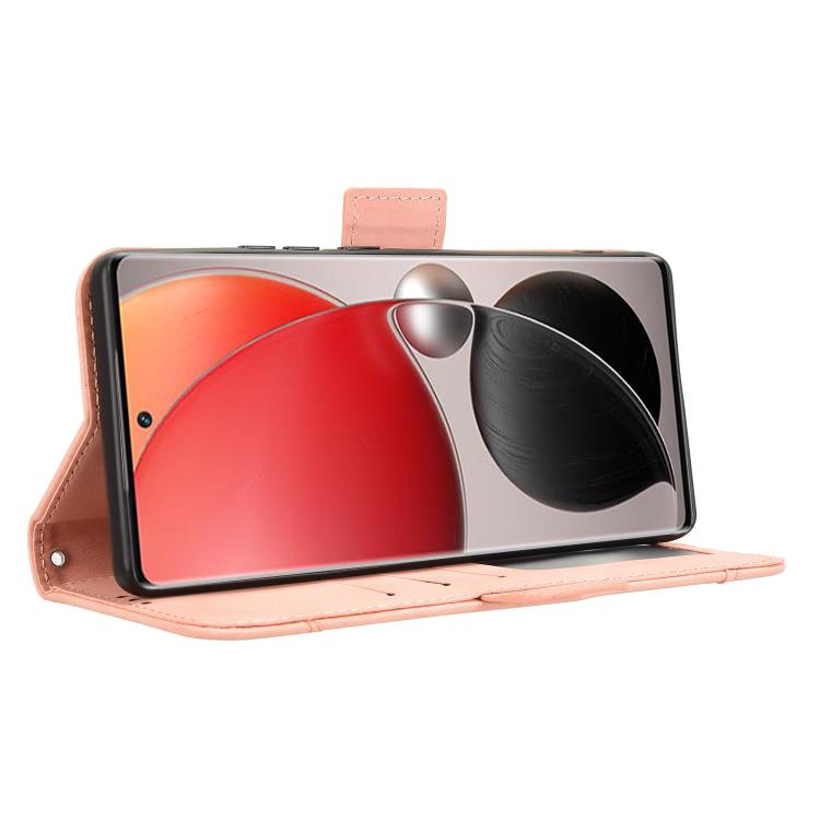 Funda de Piel Becerro con Ranuras para Tarjetas para Itel S25 Ultra 4G (Rosa)