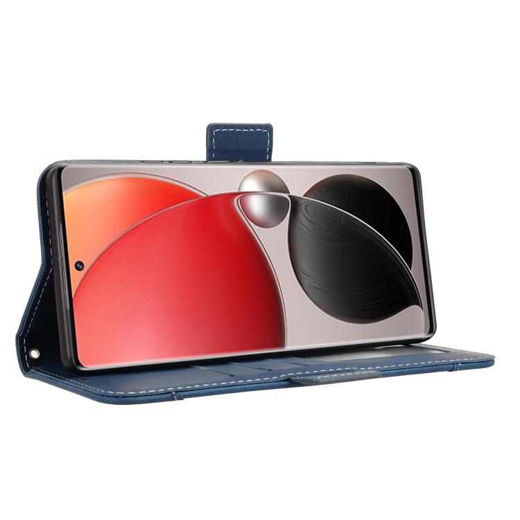 Funda de Piel con Textura de Becerro y Ranuras para Tarjetas para Itel S25 Ultra 4G (Azul)