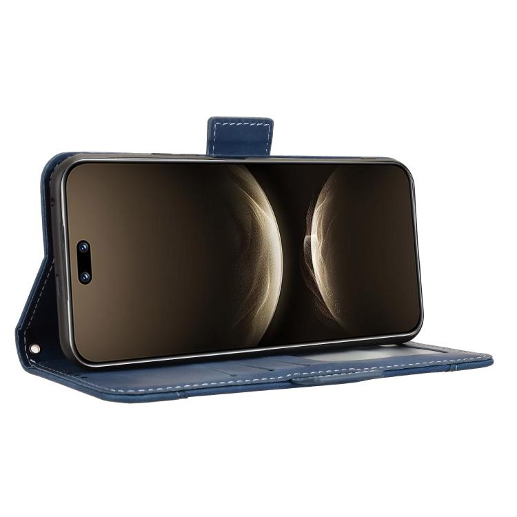 Funda de piel con textura de becerro y ranuras para tarjetas para Huawei Nova 14 5G (azul)