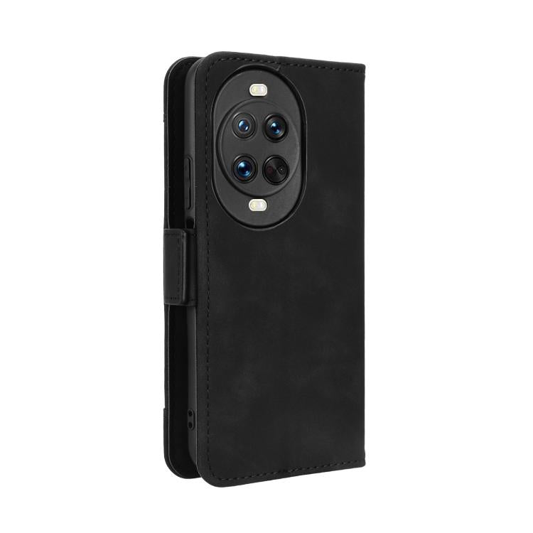 Funda de piel con textura de becerro y ranuras para tarjetas para Huawei Nova 14 Pro 5G (negra)