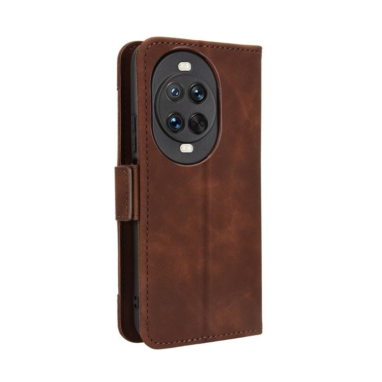 Funda de piel con textura de becerro para Huawei Nova 14 Pro 5G, con ranuras para tarjetas (marrón)
