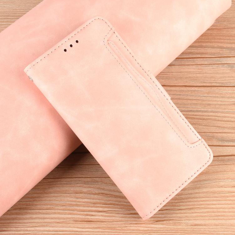 Funda de piel con textura de becerro y ranuras para tarjetas para Huawei Pura 80 5G (rosa)