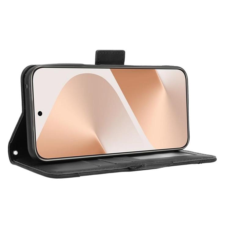 Funda de piel con textura de becerro para Huawei Pura 80 5G, con ranuras para tarjetas (negro)