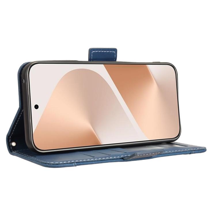 Funda de piel con textura de becerro para Huawei Pura 80 5G, con ranuras para tarjetas (azul)