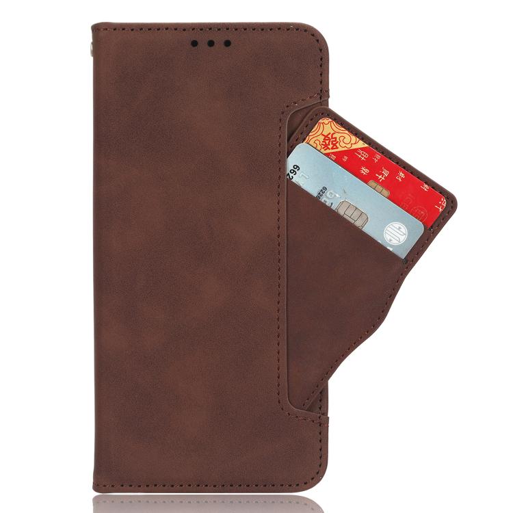Funda de piel con textura de becerro y ranuras para tarjetas para Huawei Pura 80 5G (marrón)