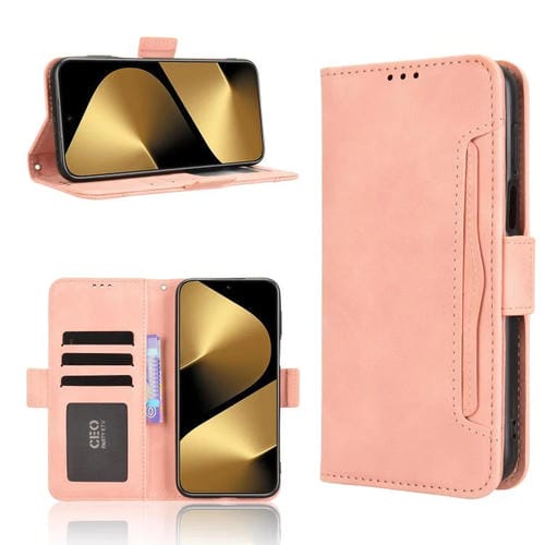 Funda de piel con textura de becerro y ranuras para tarjetas para Huawei Pura 80 Pro 5G / 80 Pro+ 5G (rosa)