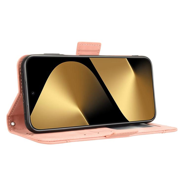 Funda de piel con textura de becerro y ranuras para tarjetas para Huawei Pura 80 Pro 5G / 80 Pro+ 5G (rosa)