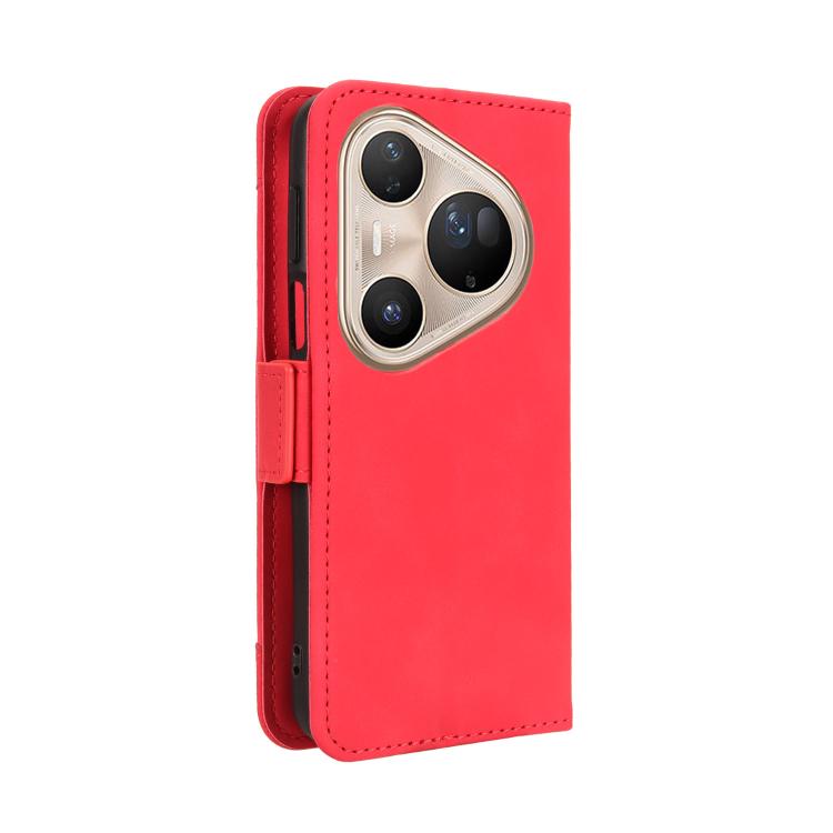Funda de piel sintética con textura de becerro y ranuras para tarjetas para Huawei Pura 80 Pro 5G / 80 Pro+ 5G (roja)
