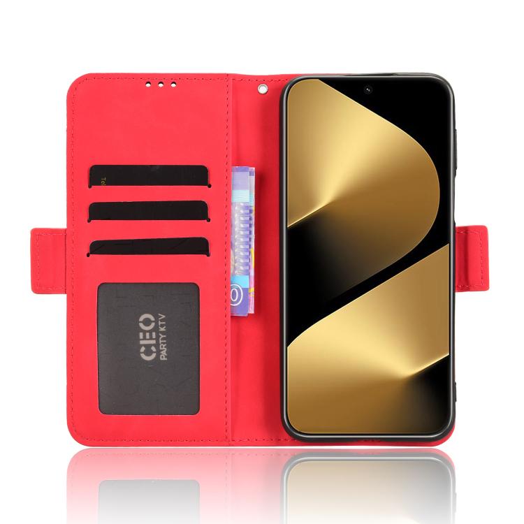 Funda de piel sintética con textura de becerro y ranuras para tarjetas para Huawei Pura 80 Pro 5G / 80 Pro+ 5G (roja)