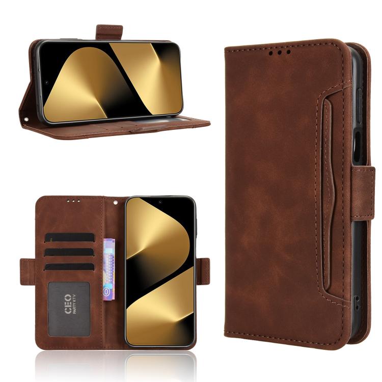 Funda de piel con textura de becerro y ranuras para tarjetas para Huawei Pura 80 Pro 5G / 80 Pro+ 5G (marrón)
