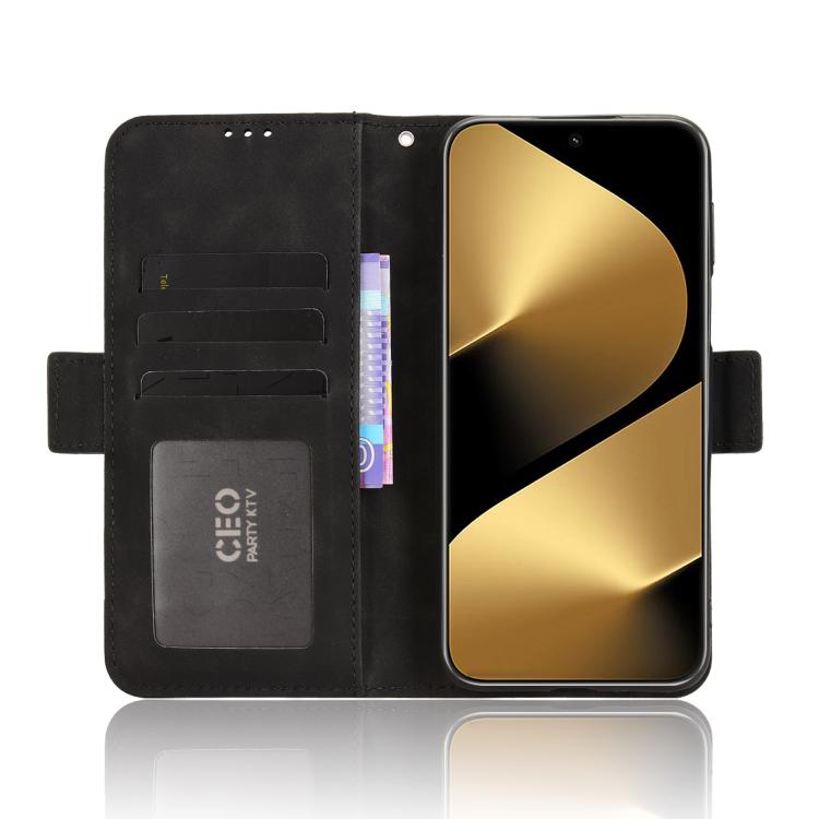 Funda de piel con textura de becerro y ranuras para tarjetas para Huawei Pura 80 Ultra 5G (negra)