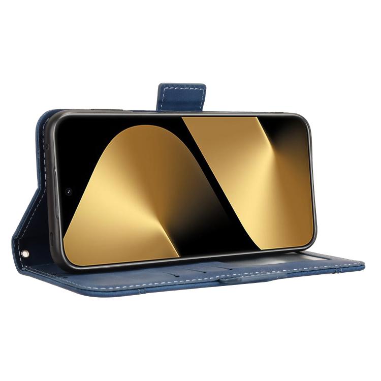 Funda de piel con textura de becerro y ranuras para tarjetas para Huawei Pura 80 Ultra 5G (azul)