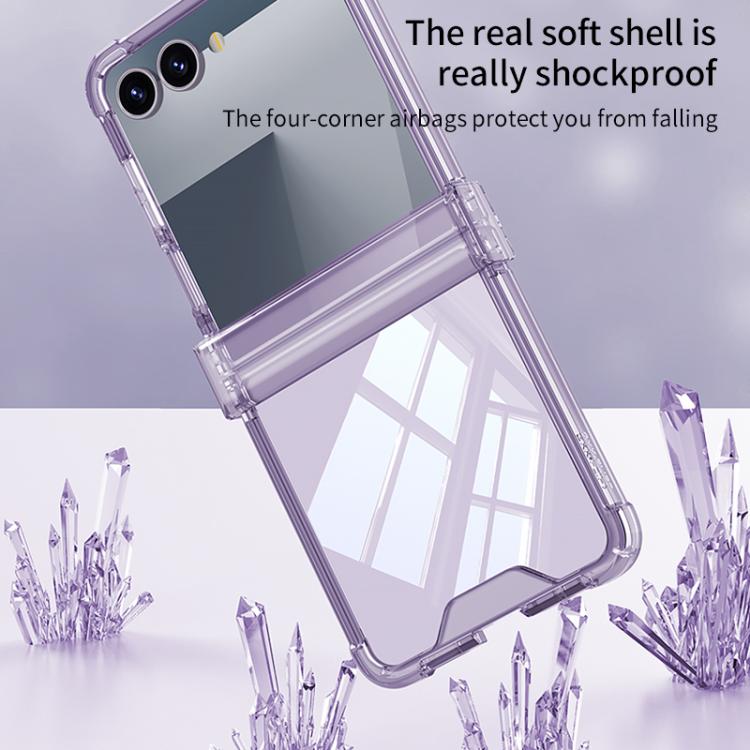 Funda GKK con bisagra y airbag para Samsung Galaxy Z Flip7 5G (morada)
