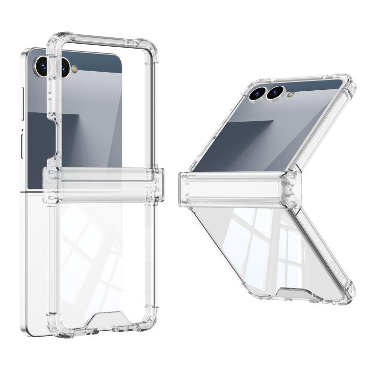 Funda GKK con bisagra y airbag para Samsung Galaxy Z Flip7 5G (transparente)