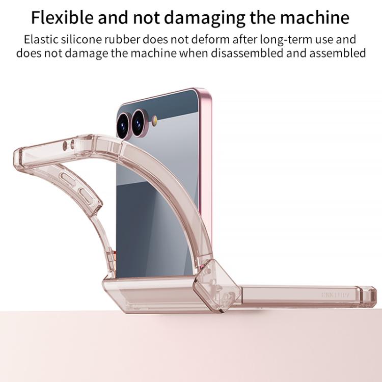 Funda GKK con bisagra y airbag para Samsung Galaxy Z Flip7 5G (transparente)