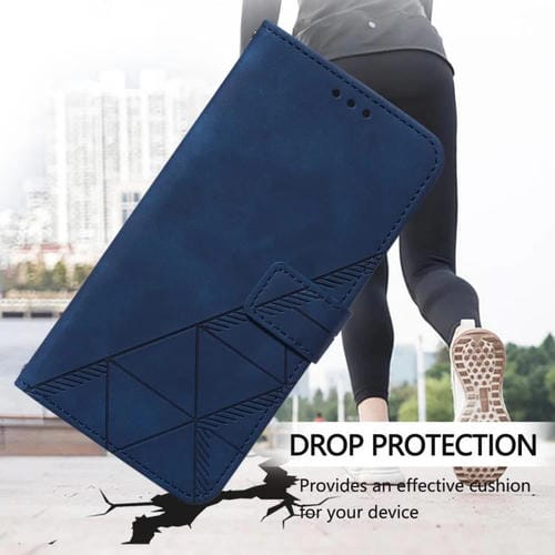 Funda de cuero con tapa y relieve 3D para ZTE Blade A52 Lite (azul)