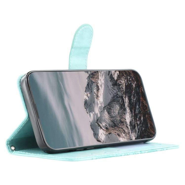 Funda de cuero con estampado de mandala solar para Samsung Galaxy A05 (verde)