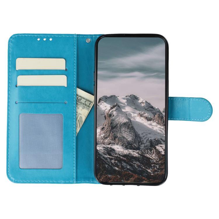 Funda de cuero con estampado de mandala solar para Samsung Galaxy A06 4G/5G/A07 5G (azul)