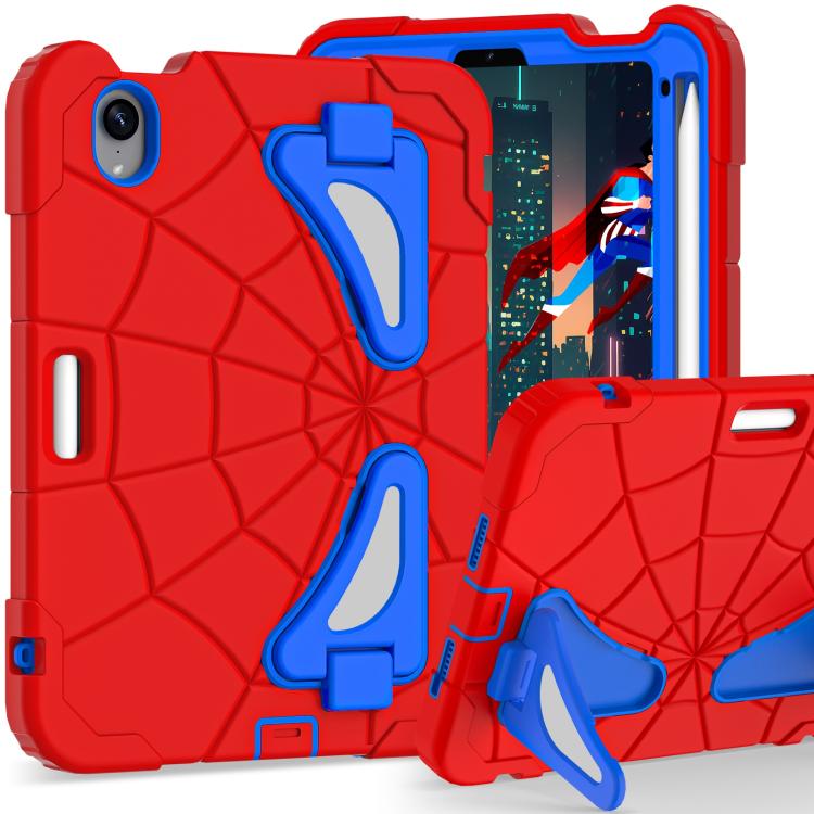 Funda Protectora para iPad Mini 2024 y Mini 6 Silicona y Policarbonato a Prueba de Golpes (Rojo y Azul)