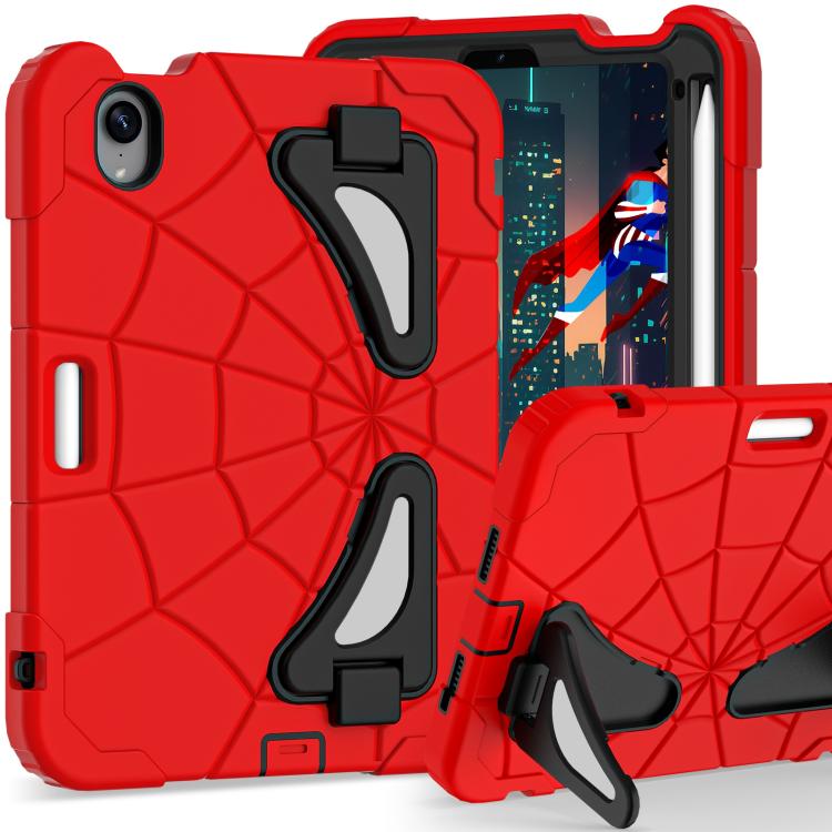 Funda Protectora para iPad Mini 2024 Mini 6 Silicona y Policarbonato a Prueba de Golpes (Rojo y Negro)
