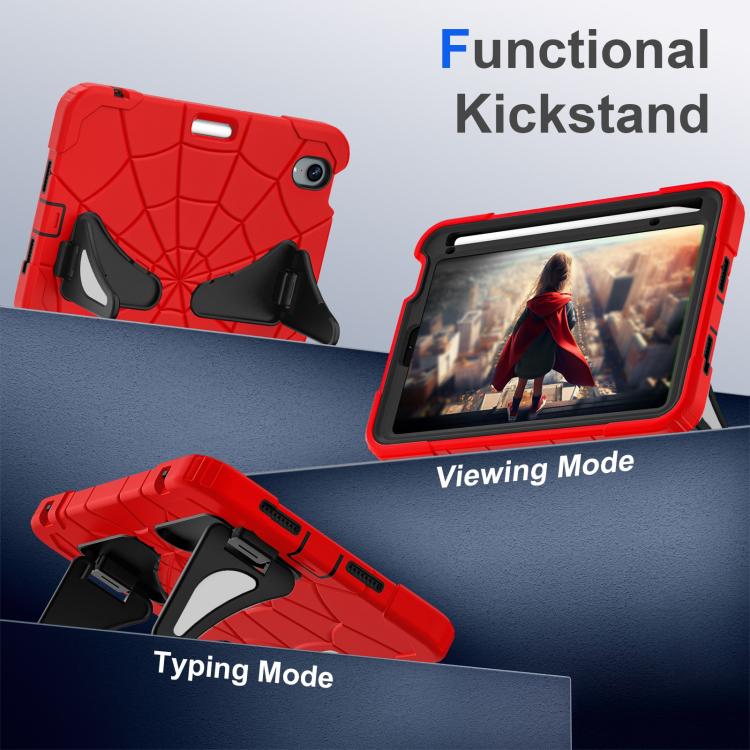 Funda Protectora para iPad Mini 2024 Mini 6 Silicona y Policarbonato a Prueba de Golpes (Rojo y Negro)