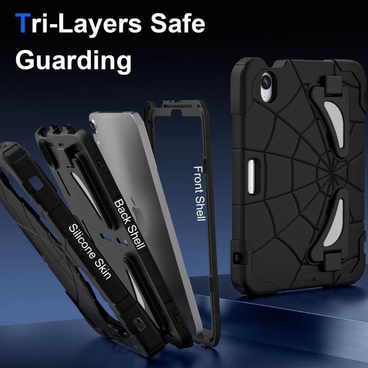 Funda Protectora Silicona y Policarbonato para iPad Mini 2024 Mini 6 (Negra)
