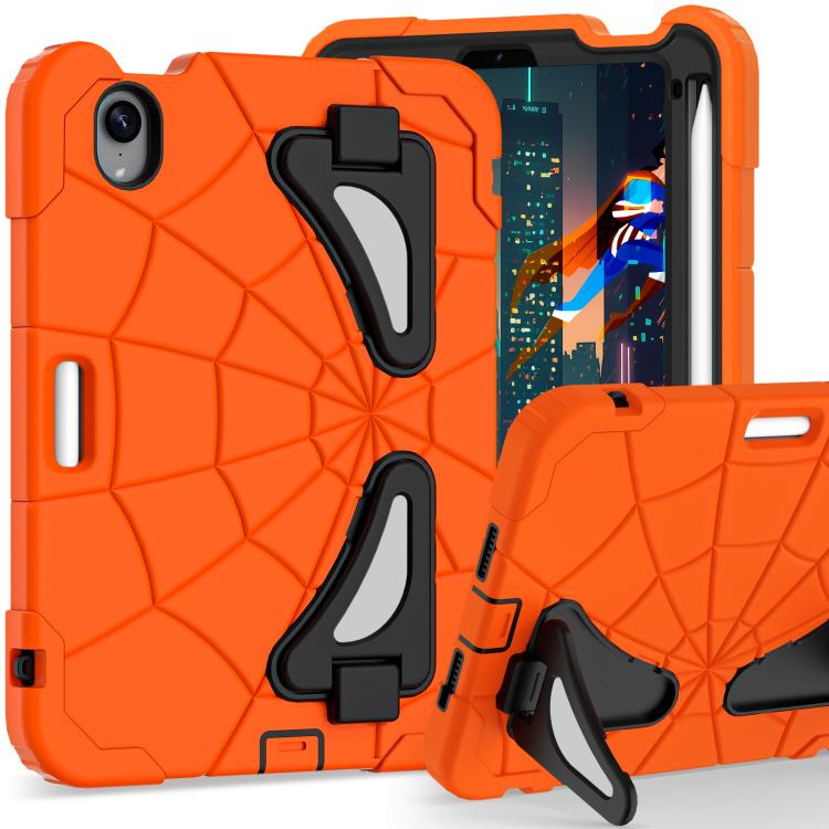 Funda Protectora para iPad Mini 2024 Mini 6 Silicona y Policarbonato a Prueba de Golpes (Naranja y Negro)