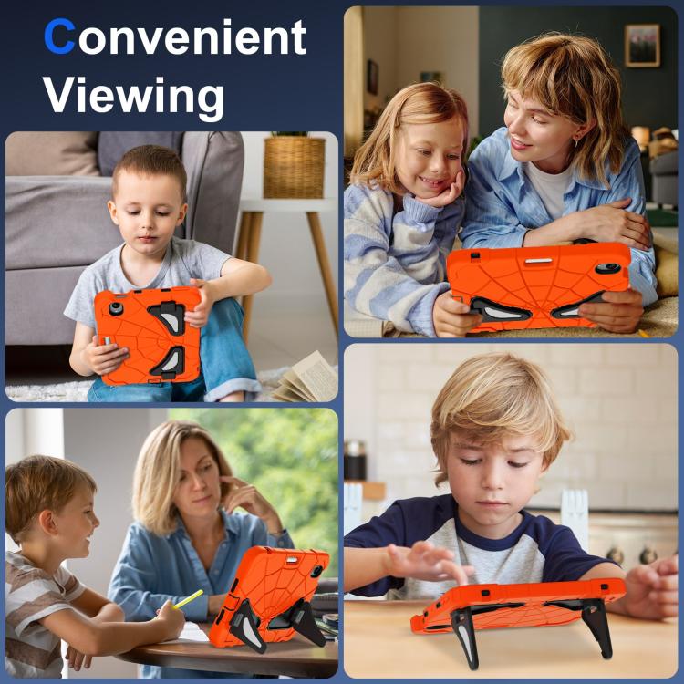Funda Protectora para iPad Mini 2024 Mini 6 Silicona y Policarbonato a Prueba de Golpes (Naranja y Negro)