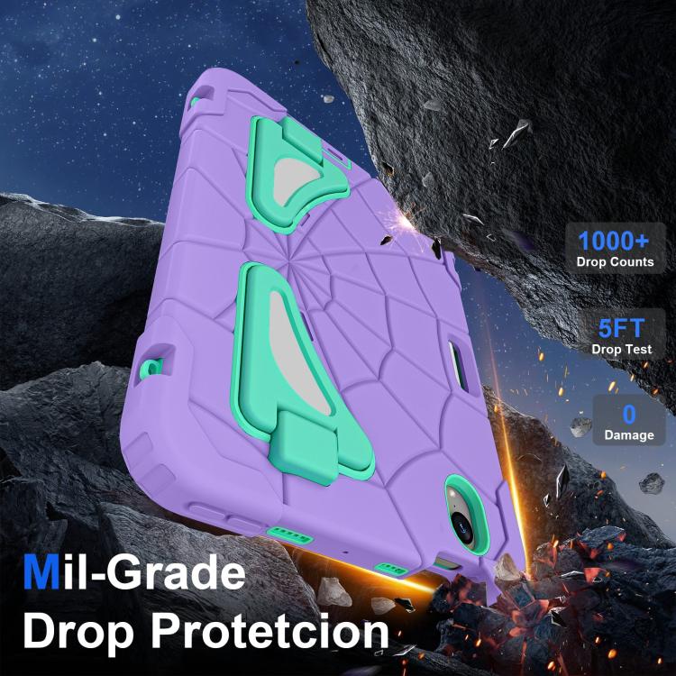 Funda Protectora para iPad Mini 2024 Mini 6 Silicona y Policarbonato a Prueba de Golpes (Morado, Verde Menta)