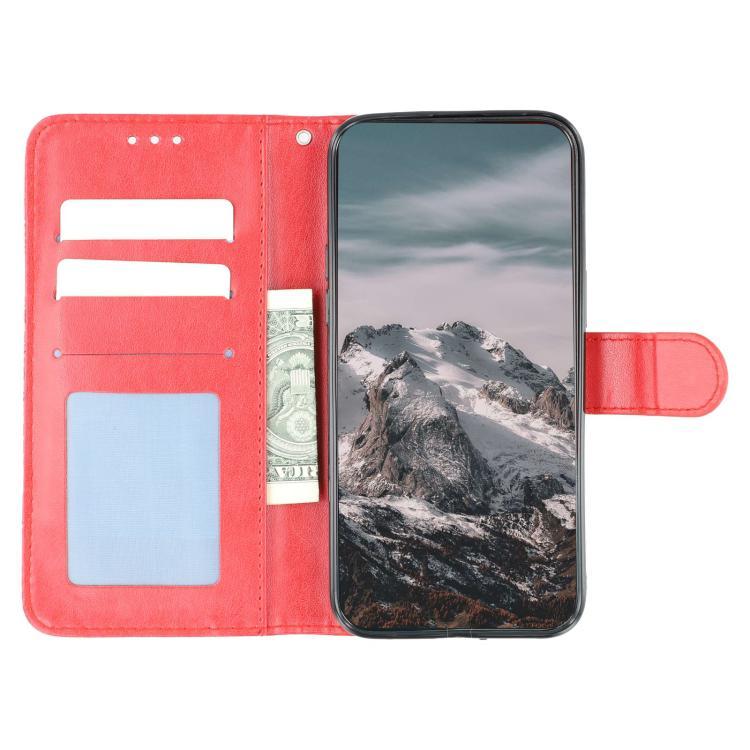 Funda de cuero con estampado de mandala solar para Redmi A5 4G (173,3 mm, rojo)