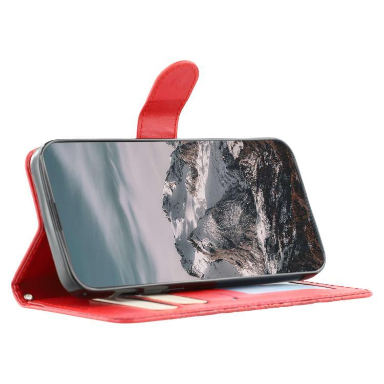 Funda de cuero con estampado de mandala solar para Redmi A5 4G (173,3 mm, rojo)