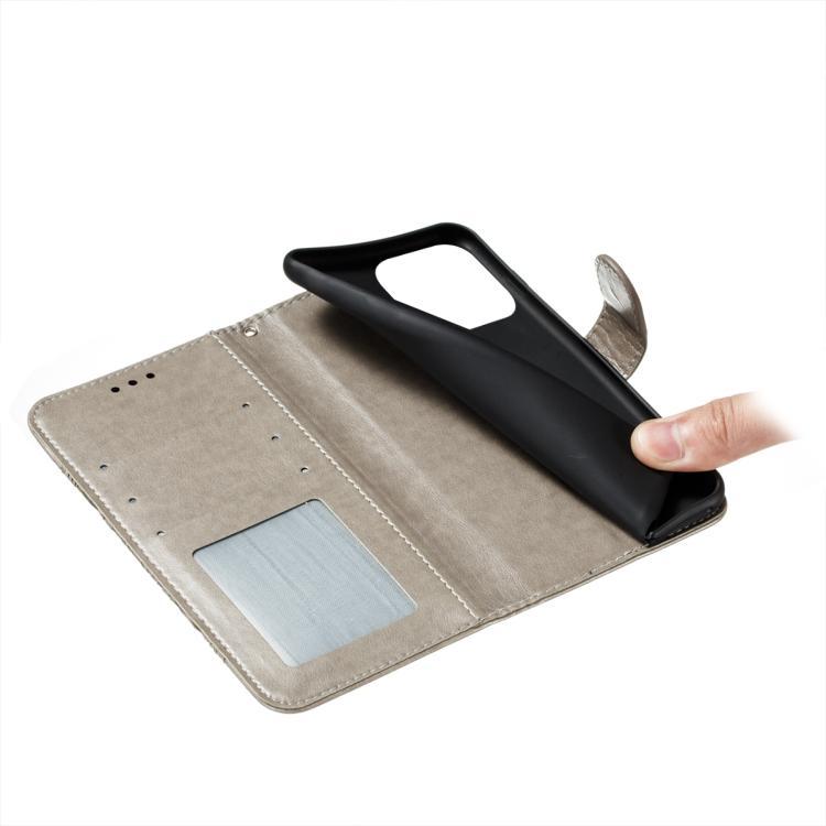 Funda de cuero con estampado de mandala solar para Redmi A5 4G (173,3 mm, gris)