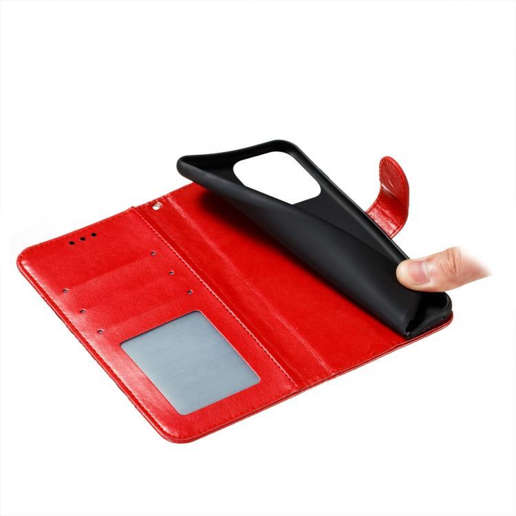 Funda de cuero con estampado de mandala solar para Redmi A5 4G (171,7 mm) / Poco C71 4G (rojo)