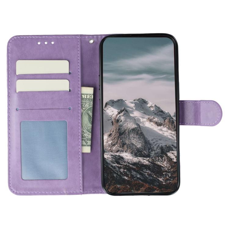 Funda de cuero con estampado de mandala solar para Redmi A5 4G (171,7 mm) / Poco C71 4G (morado)