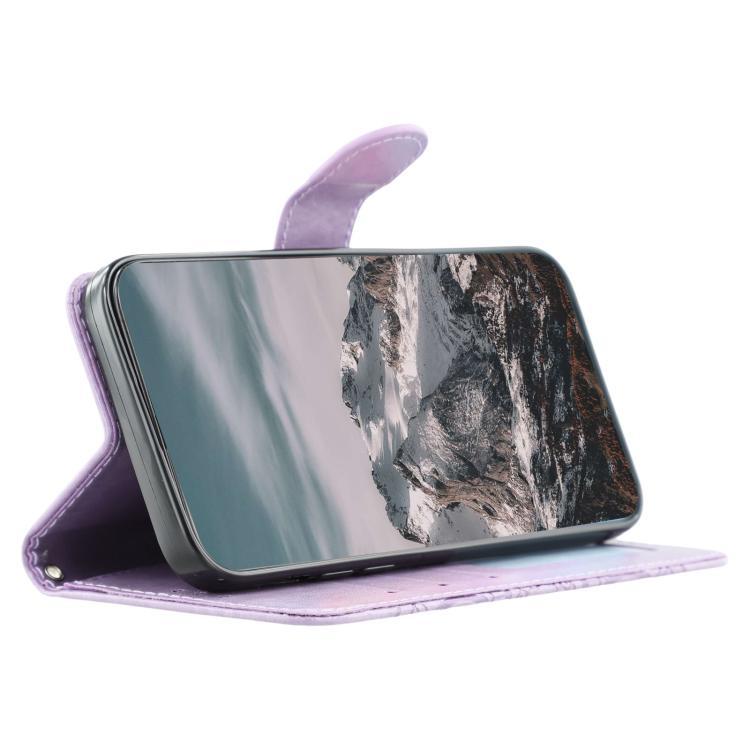 Funda de cuero con estampado de mandala solar para Redmi A5 4G (171,7 mm) / Poco C71 4G (morado)