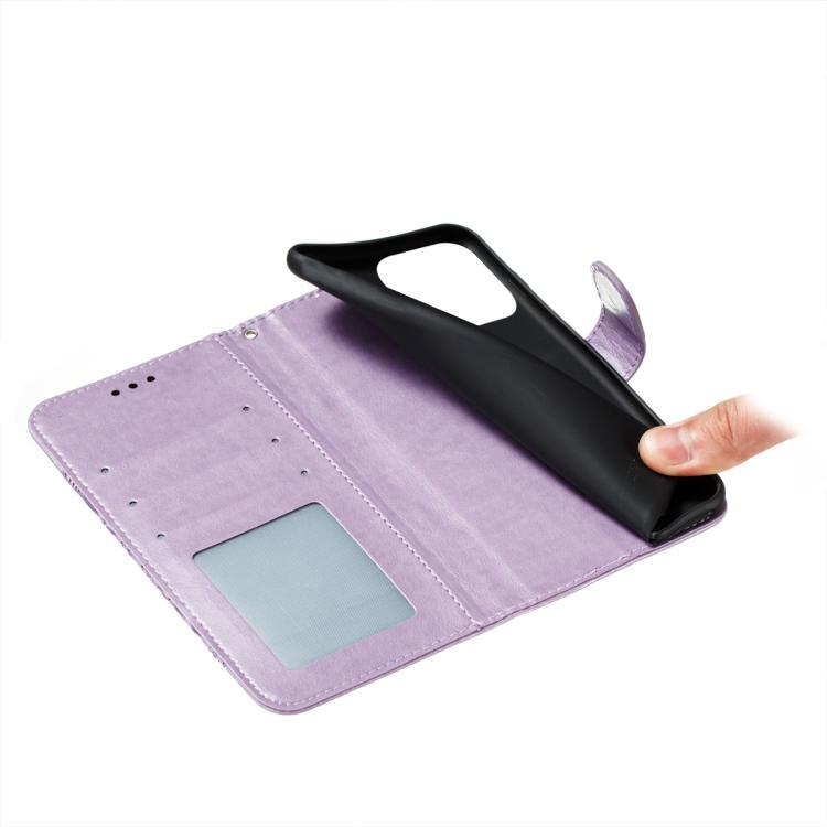 Funda de cuero con estampado de mandala solar para Redmi A5 4G (171,7 mm) / Poco C71 4G (morado)