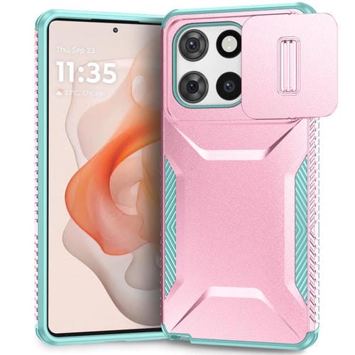 Funda para Motorola Moto G Stylus 5G 2025 con Protección Deslizante (Rosa + Gris Verde)