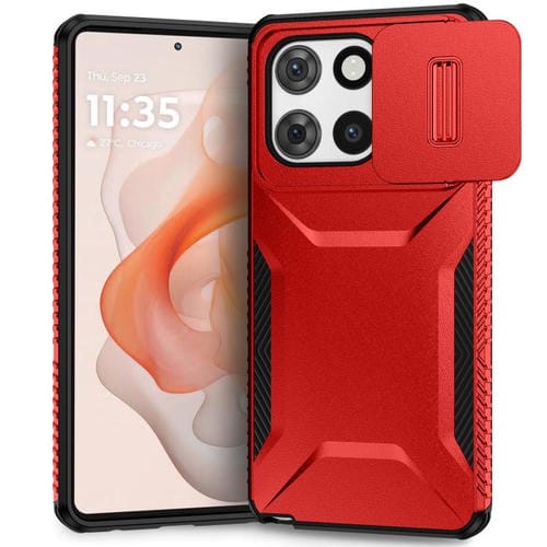 Funda para Teléfono Motorola Moto G Stylus 5G 2025 con Protección Deslizante Camshield (Roja)