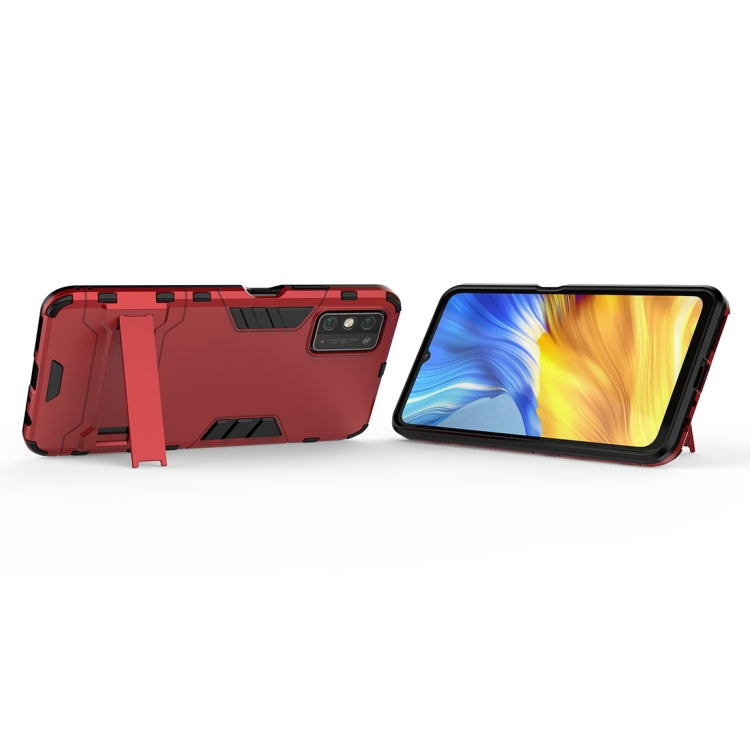 Para Huawei Honor X10 Max PC + TPU Funda protectora a prueba de golpes con soporte invisible (rojo)