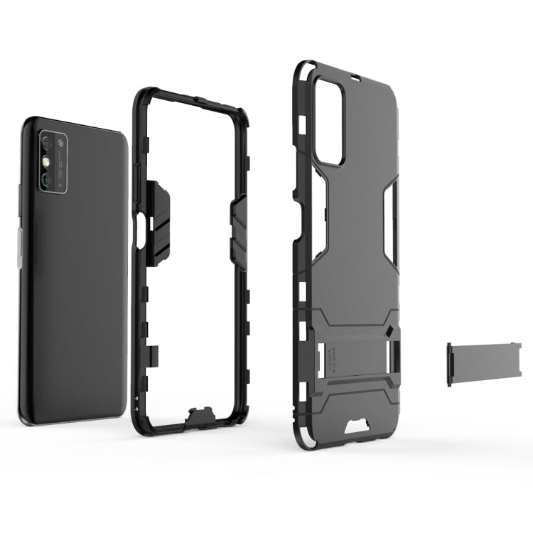 Para Huawei Honor X10 Max PC + TPU Funda protectora a prueba de golpes con soporte invisible (rojo)