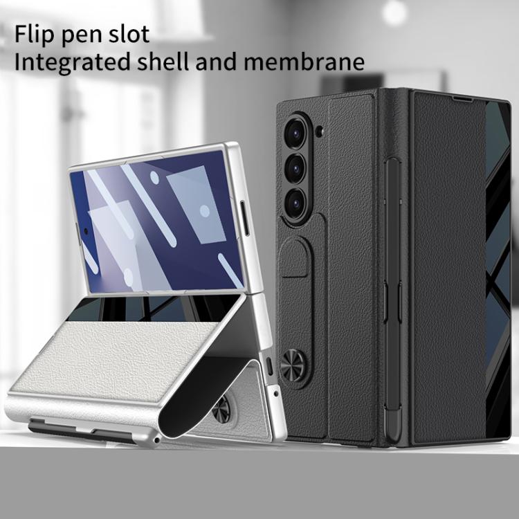 Funda plegable GKK para Samsung Galaxy Z Fold7 5G con cobertura total y ranura para bolígrafo (no incluye bolígrafo) (fibra de carbono negra)