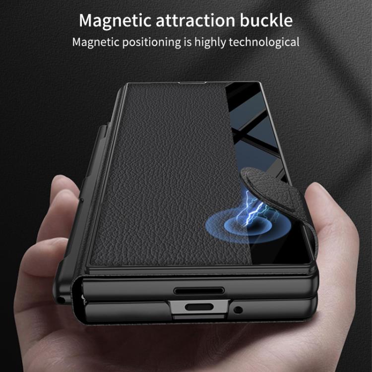 Funda plegable GKK con ranura para bolígrafo (no incluye bolígrafo) para Samsung Galaxy Z Fold7 5G (gris)