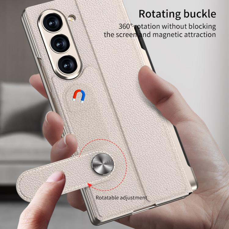 Funda plegable GKK con ranura para bolígrafo (no incluye bolígrafo) para Samsung Galaxy Z Fold7 5G (gris)