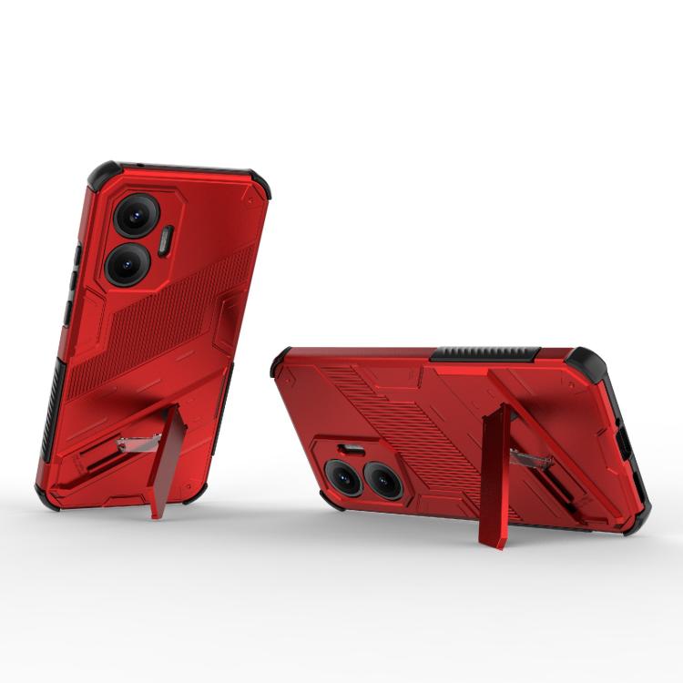 Funda 2 en 1 de PC + TPU con soporte para Redmi Turbo 4 Pro Punk Armor (roja)