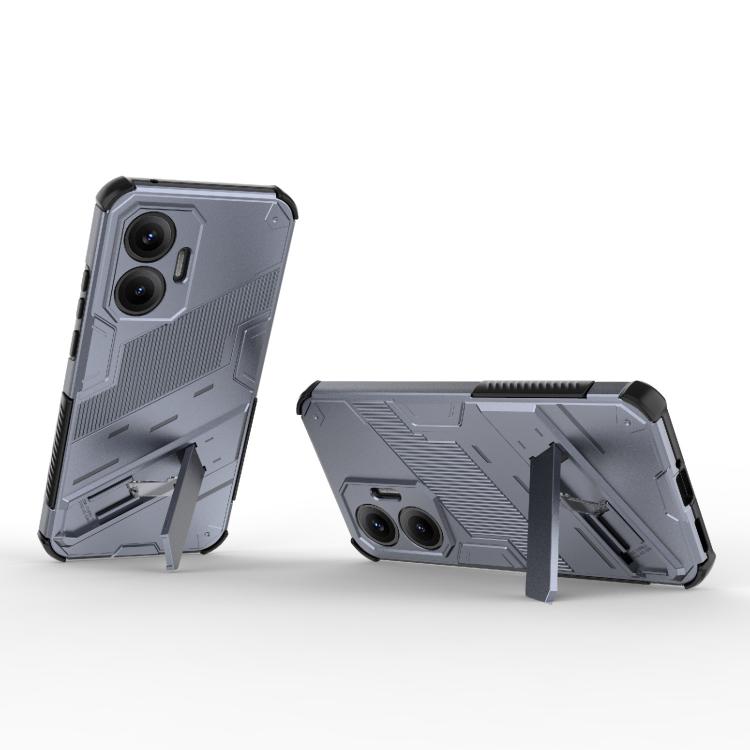 Funda 2 en 1 de PC + TPU con soporte para Redmi Turbo 4 Pro Punk Armor (gris)