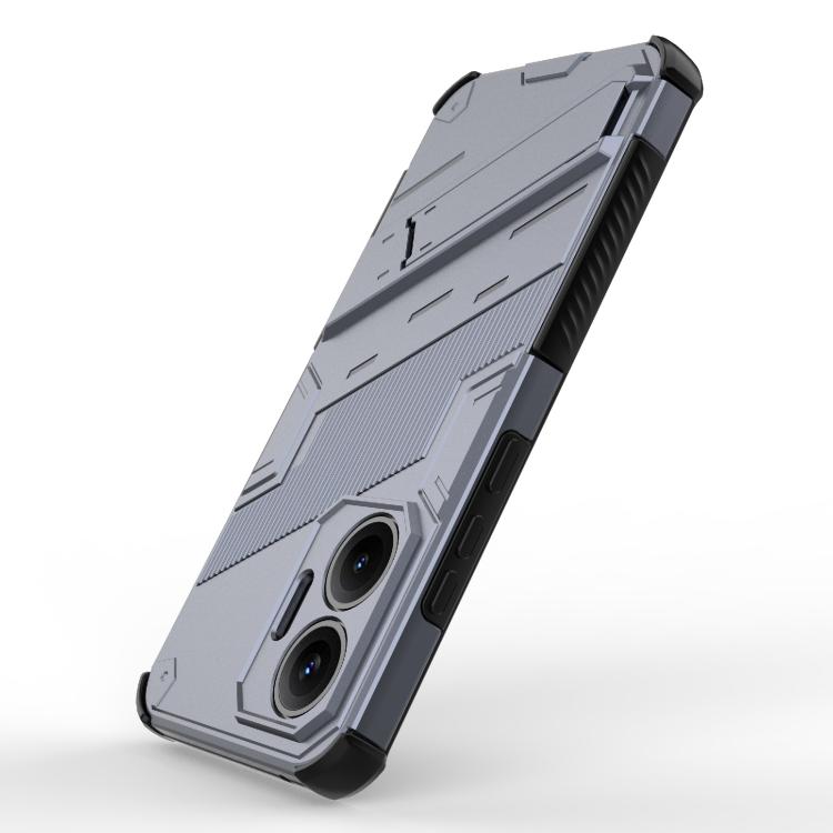 Funda 2 en 1 de PC + TPU con soporte para Redmi Turbo 4 Pro Punk Armor (gris)