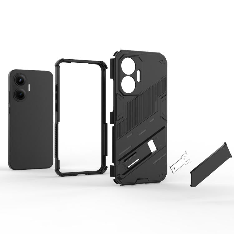 Funda 2 en 1 de PC + TPU con soporte para Redmi Turbo 4 Pro Punk Armor (gris)
