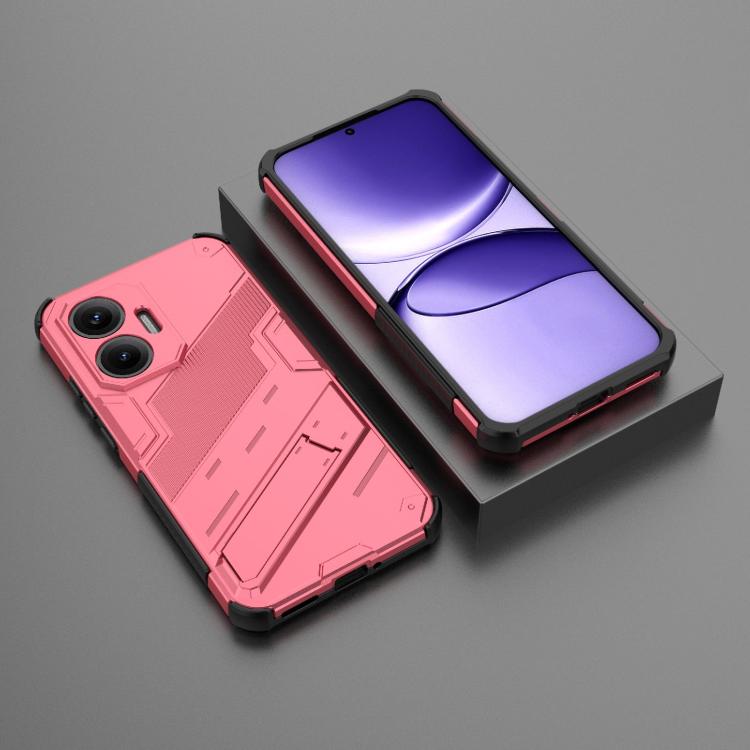 Funda 2 en 1 de PC + TPU con soporte para Redmi Turbo 4 Pro Punk Armor (rojo claro)