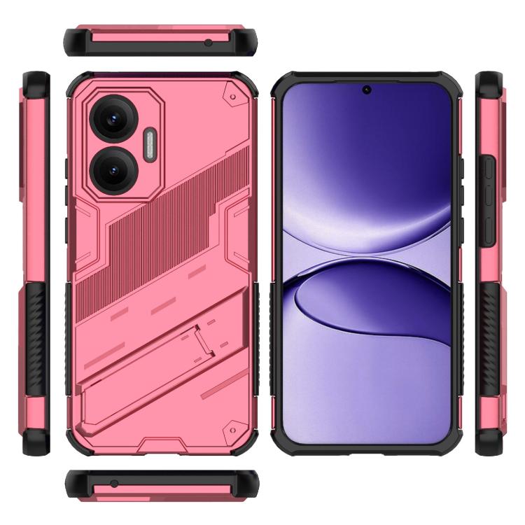 Funda 2 en 1 de PC + TPU con soporte para Redmi Turbo 4 Pro Punk Armor (rojo claro)