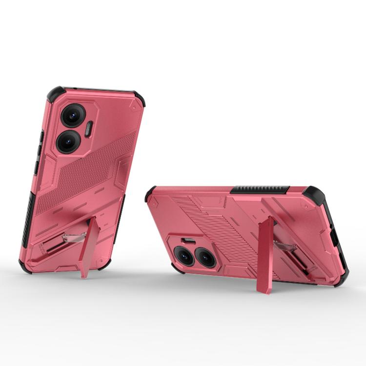 Funda 2 en 1 de PC + TPU con soporte para Redmi Turbo 4 Pro Punk Armor (rojo claro)